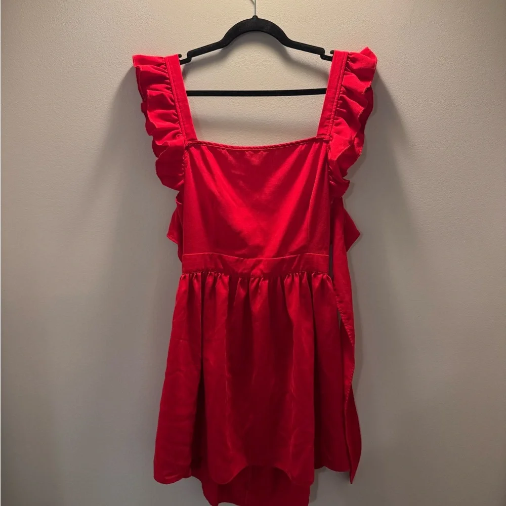 Red Ruffle Dress - Picture 1 of 7